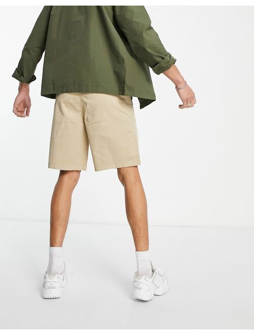 Pull&Bear relaxed elasticized chino shorts in beige