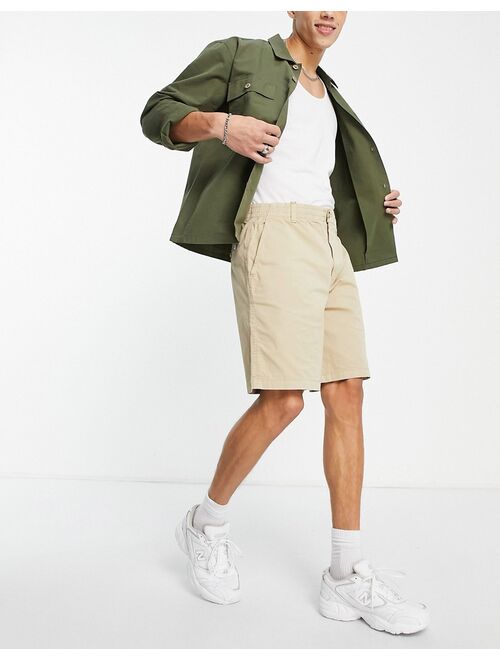 Pull&Bear relaxed elasticized chino shorts in beige