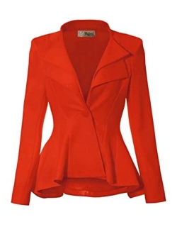 Hybrid & Company Women Double Notch Lapel Sharp Shoulder Pad Office Blazer