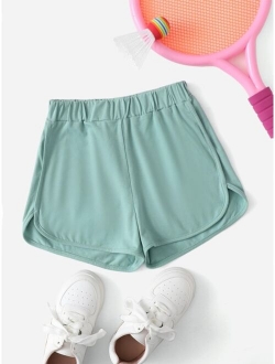 Girls Solid Track Shorts