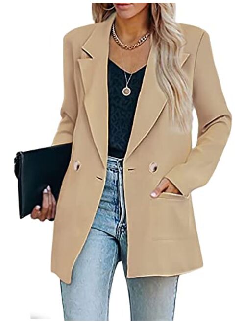 Bbx Lephsnt Womens Casual Blazers Oversized Open Front Cardigan Long Sleeve Work Office Blazer Jackets S-XXL