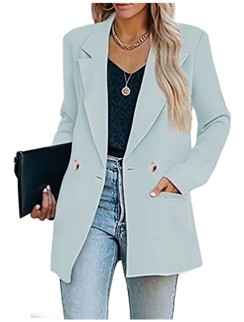 Bbx Lephsnt Womens Casual Blazers Oversized Open Front Cardigan Long Sleeve Work Office Blazer Jackets S-XXL