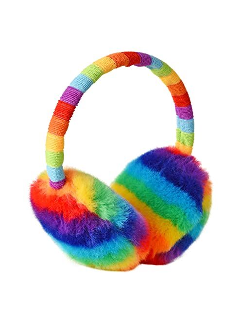 Ztl Kids Knit Earmuffs Winter Outdoor Plush Ear Warmers for Boys Girls 4-16 Years