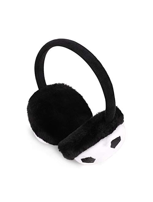 JIAHG Boys Girls Cute Cartoon Football Winter Warm Earmuffs Soft Faux Fur Ear Warmers Kids Outdoor Thermal Comfy Plush Ear Muffs