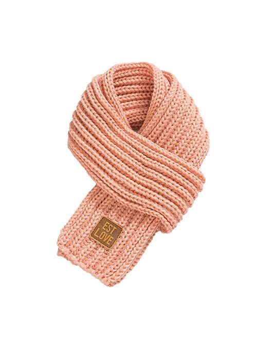 XIAOHAWANG Kids Winter Knitted Scarves Wraps Toddler Boys Thick Neck Warmer Baby Girls Warm Scarf Solid Color