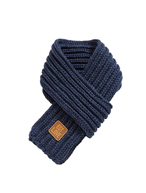 XIAOHAWANG Kids Winter Knitted Scarves Wraps Toddler Boys Thick Neck Warmer Baby Girls Warm Scarf Solid Color