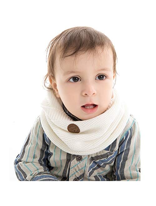 XIAOHAWANG Kids Winter Knitted Scarves Wraps Toddler Boys Thick Neck Warmer Baby Girls Warm Scarf Solid Color