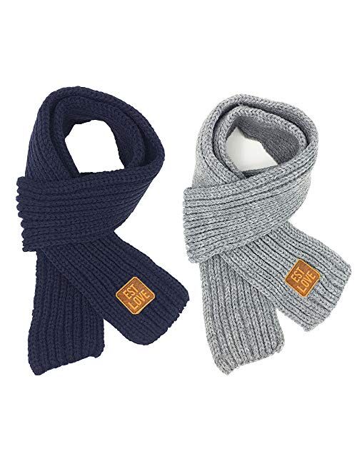 LuckyZ Toddlers Kids Scarf Boys Girls Winter Knitted Warm Scarves Neck Warmer