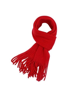 RARITYUS Kids Knitted Tassel Scarf Fashion Solid Color Toddler Soft Warm Scarves Neck Warmer Winter for Girls Womens