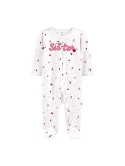 Baby Girl Carter's "Little Sister" 2-Way Zip Cotton Sleep & Play