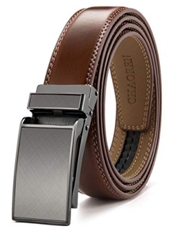 CHAOREN Kids Belts for Boys 1.25" with Ratchet Buckle, Youth Leather Dress Belt - Adjustable Trim to Fit