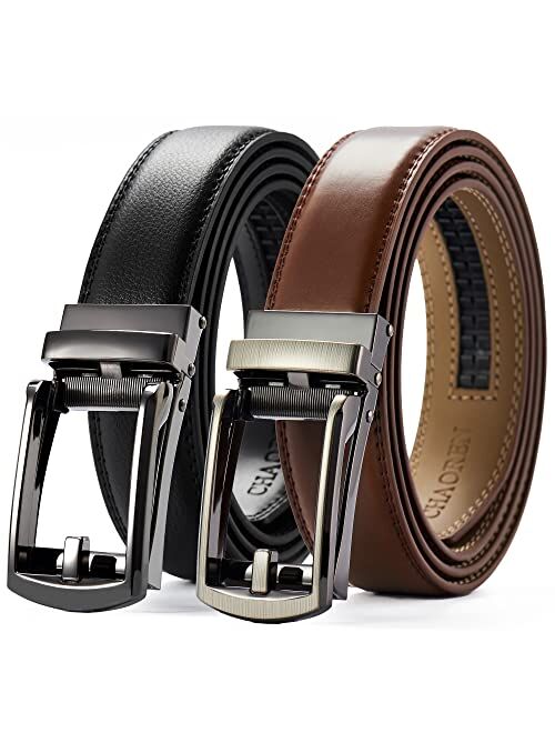 CHAOREN Kids Belts for Boys 1.25" with Ratchet Buckle, Youth Leather Dress Belt - Adjustable Trim to Fit