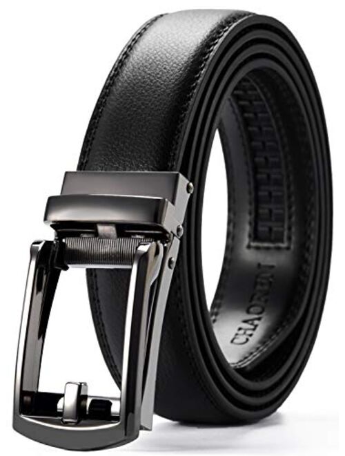 CHAOREN Kids Belts for Boys 1.25" with Ratchet Buckle, Youth Leather Dress Belt - Adjustable Trim to Fit