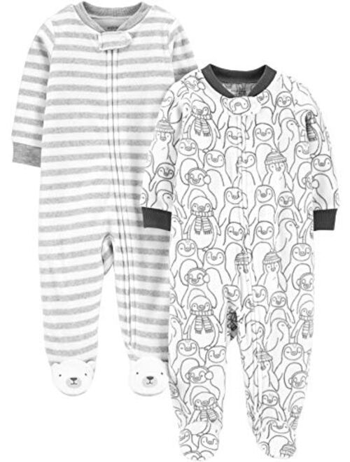 Simple Joys by Carter's Unisex Babies' Fleece Footed Sleep and Play, Pack of 2