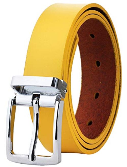 Falari Kids Leather Belts for Boys All Occasion 1" Trim to Fit - One Piece Leather Cutting