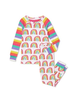 Kids Unicorn Party Organic Cotton Raglan Pajama Set (Toddler/Little Kids/Big Kids)