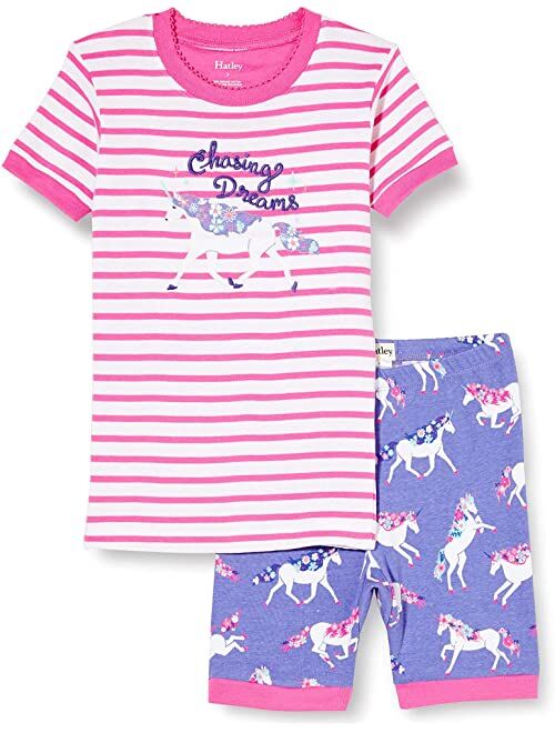 Hatley Girls' Organic Cotton Short Sleeve Pyjama Set