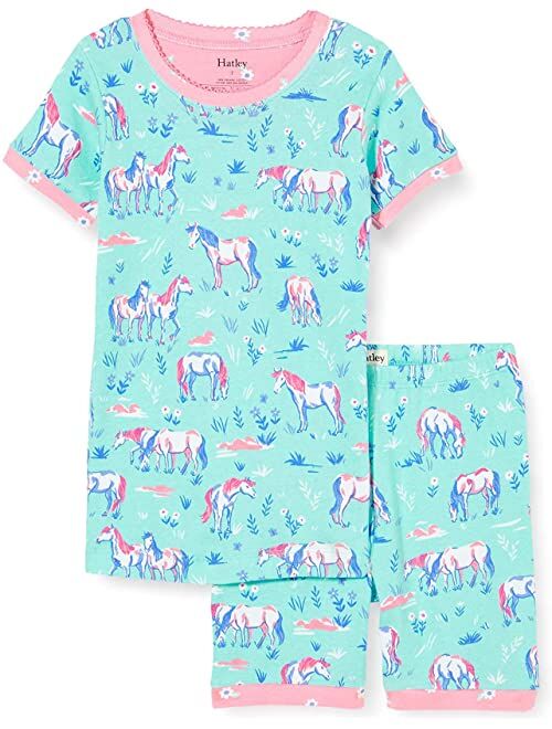 Hatley Girls' Organic Cotton Short Sleeve Pyjama Set