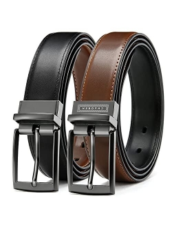 Boys Belt, CHAOREN Kids Belts for Boys Reversible Leather Belt 1.25", Adjustable Trim to Fit