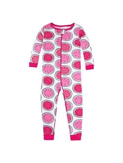 Lamaze Girls' Super Combed Natural Cotton Footless Stretchie One Piece Sleepwear, Baby and Toddler, Zipper, 1 Pack