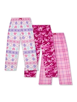 Mad Dog Concepts Mad Dog Girl’s 3 Pack Soft Micro Fleece Fashion Sleepwear Lounge Pajama Pants Stretch Waist