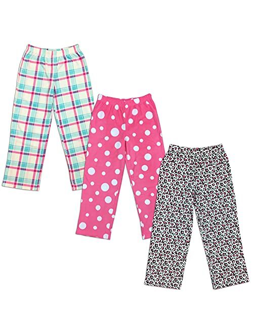 Mad Dog Concepts Mad Dog Girl’s 3 Pack Soft Micro Fleece Fashion Sleepwear Lounge Pajama Pants Stretch Waist