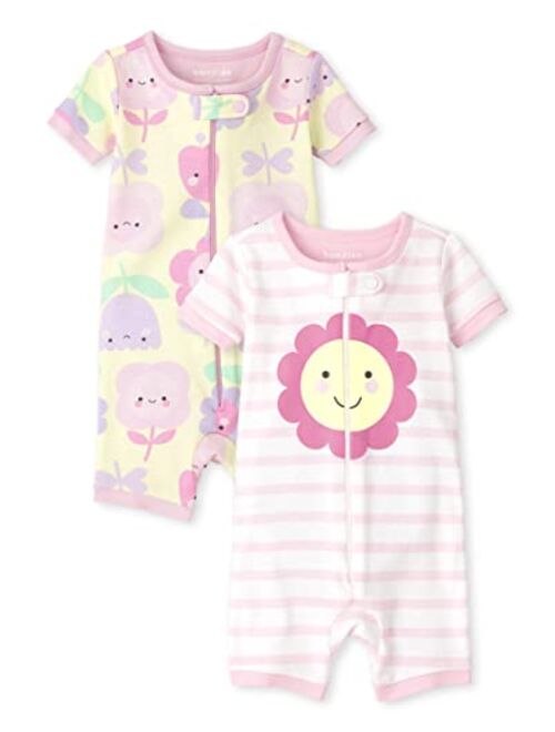 The Children's Place Baby and Toddler Girl Snug Fit Cotton Zip-Front One Piece Pajama