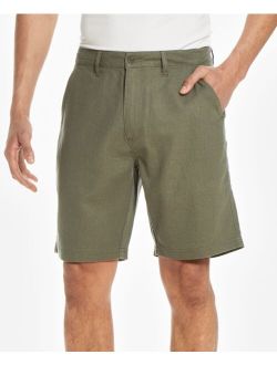 Men's Solid Linen Rayon Flat Front Shorts