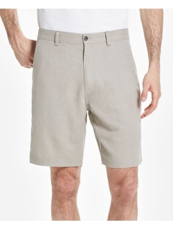 Men's Solid Linen Rayon Flat Front Shorts