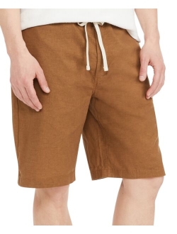 Men's Cotton Linen Stretch Waistband Beach Short