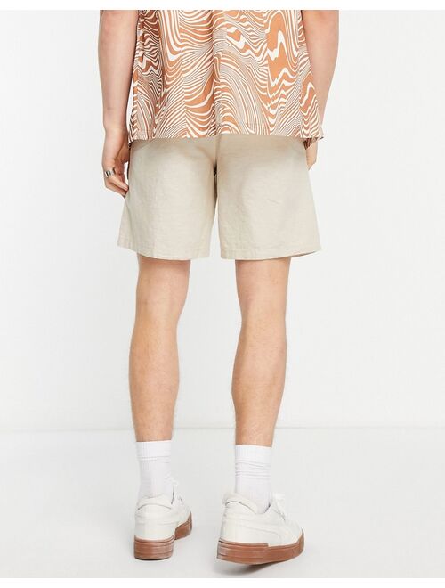 Selected Homme linen mix shorts in beige