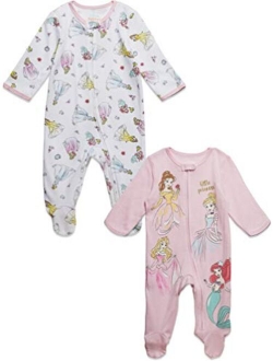 Princesses 2 Pack Zip-Up Snap Long Sleeve Sleep N' Play Coverall