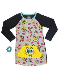 Girls 4-12 Nickelodeon SpongeBob SquarePants Nightgown & Scrunchie Set