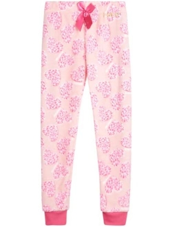 bebe Girls’ Pajama Pants – Plush Fleece Sleep and Lounge Jogger Pants (Size: 7-16)