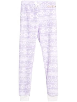 bebe Girls’ Pajama Pants – Plush Fleece Sleep and Lounge Jogger Pants (Size: 7-16)