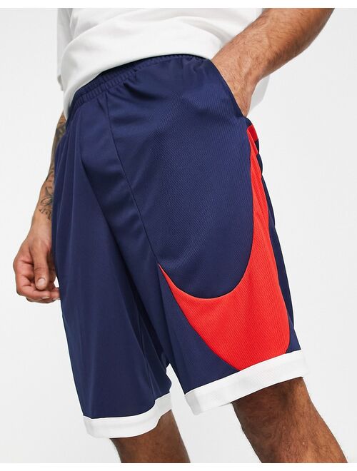 Nike Basketball Dri-FIT HBR 3.0 shorts in navy