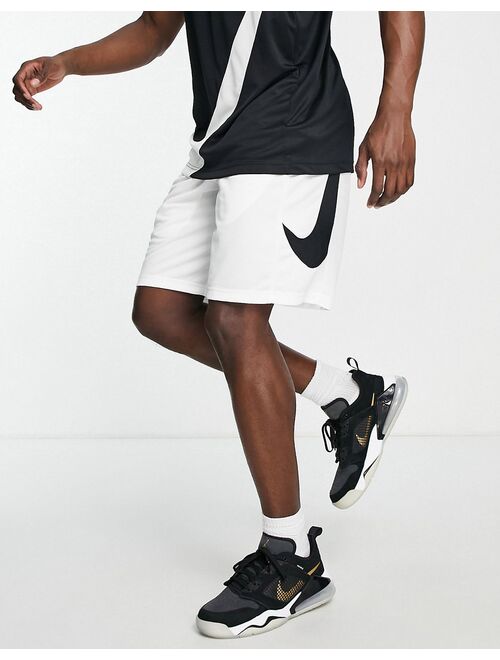 Nike Basketball Dri-FIT HBR logo shorts in white