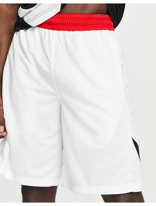 Nike Basketball Dri-FIT HBR logo shorts in white