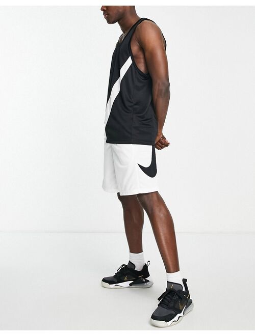 Nike Basketball Dri-FIT HBR logo shorts in white