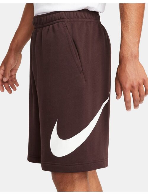 Nike Club Fleece HBR shorts in dark brown