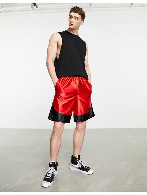 Nike Basketball Dri-FIT Durasheen polyknit shorts in red