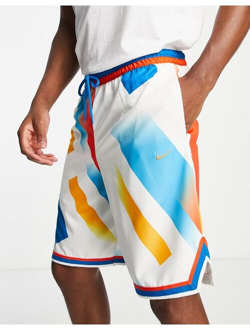 Nike Basketball DNA graphic print shorts in cream