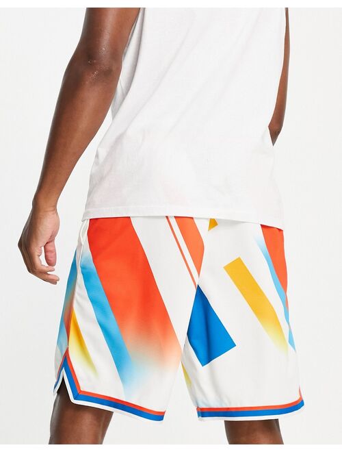 Nike Basketball DNA graphic print shorts in cream