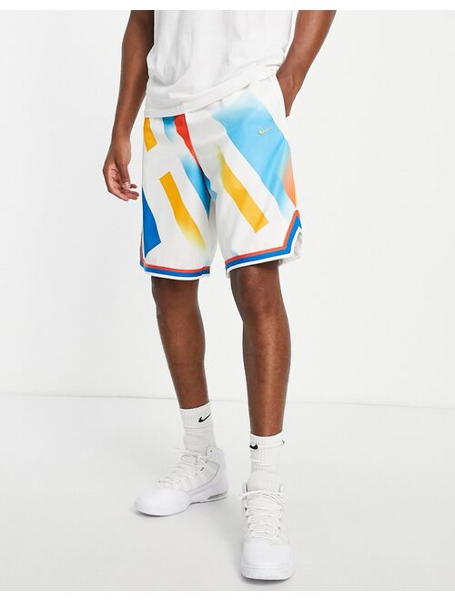 Nike Basketball DNA graphic print shorts in cream