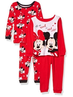 Girls' Minnie Mouse Snug Fit Cotton Pajamas