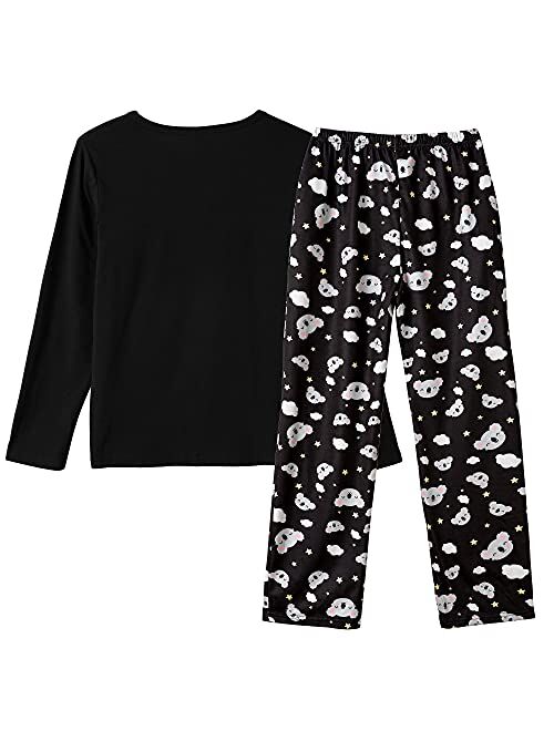 Vopmocld Big Girls Cute Cats Pajama Sets 2PCS Lovely Cotton Winter Sleepwear Nighty Loungewear