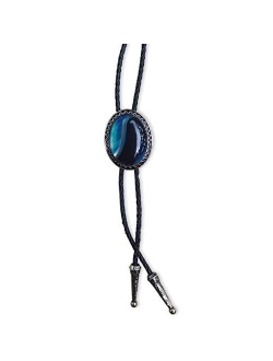 KeCol Fashion Western Native American Handmade Bola tie Vintage Emerald Stone Bolo Tie