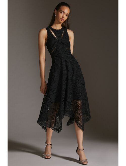 Anthropologie Embroidered Lace Cutout Maxi Dress