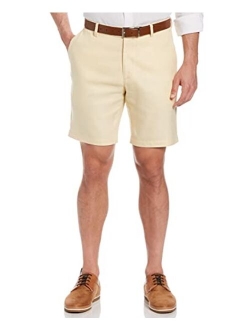 Men's Linen-Blend Flat Front Shorts