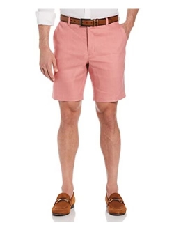 Men's Linen-Blend Flat Front Shorts